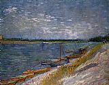 Vincent Van Gogh Canvas Paintings - View of a River with Rowing Boats